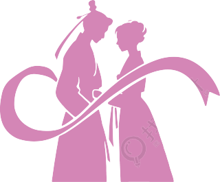 七夕牛郎织女剪影元素