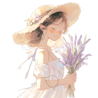 森系女孩插画