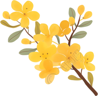 立秋桂花插画素材