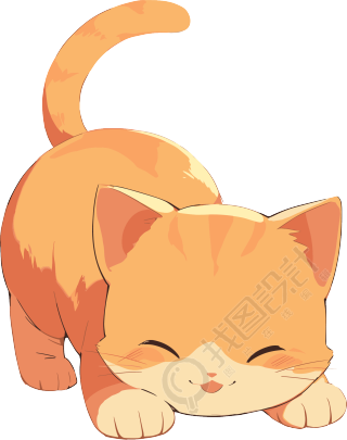 日系猫咪漫画风素材