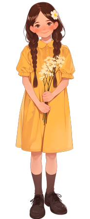 森系女孩PNG插画