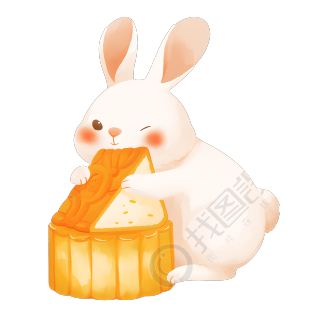 玉兔水彩插图