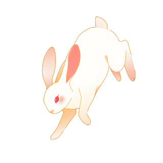 玉兔矢量插图