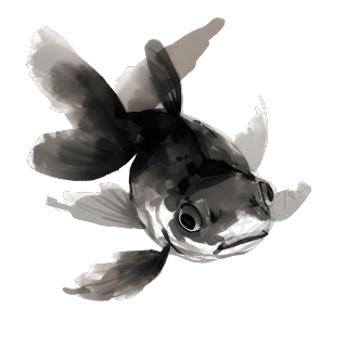 水墨金鱼插画