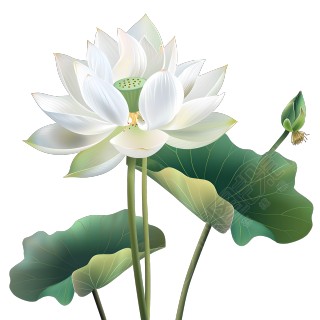 白色莲花商用素材