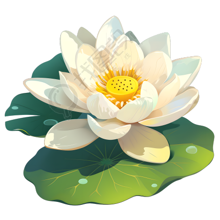 白色莲花可商用插画