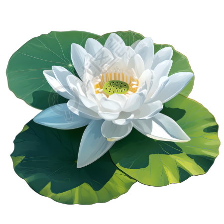 白色莲花高清插画