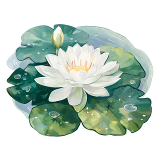 白色莲花矢量素材