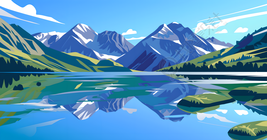 自然风景湖泊元素