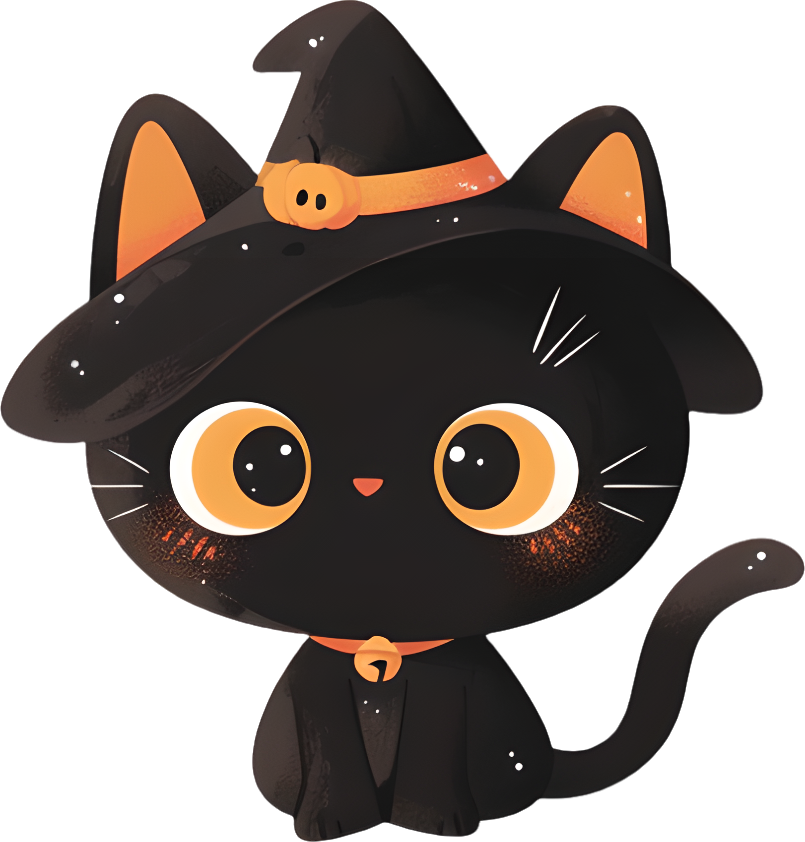 万圣节黑猫贴纸素材