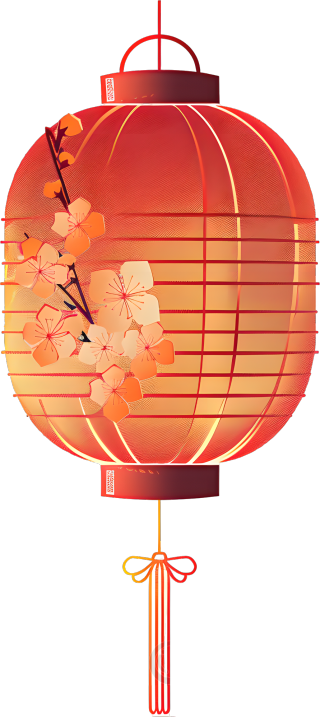 赏灯新年灯笼插画