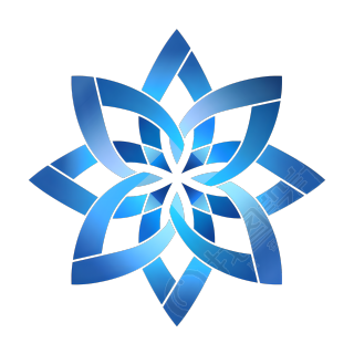 蓝色雪花PNG元素