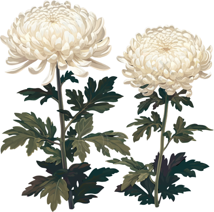 白菊花高清插图