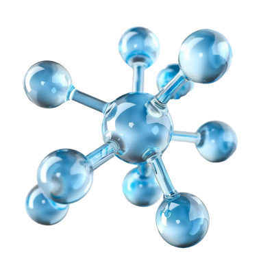 蓝色分子3D插图