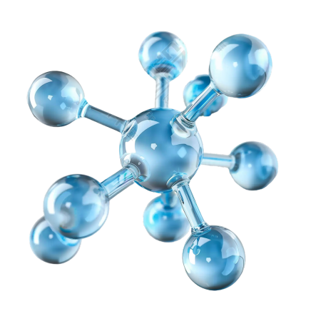 蓝色分子3D插图
