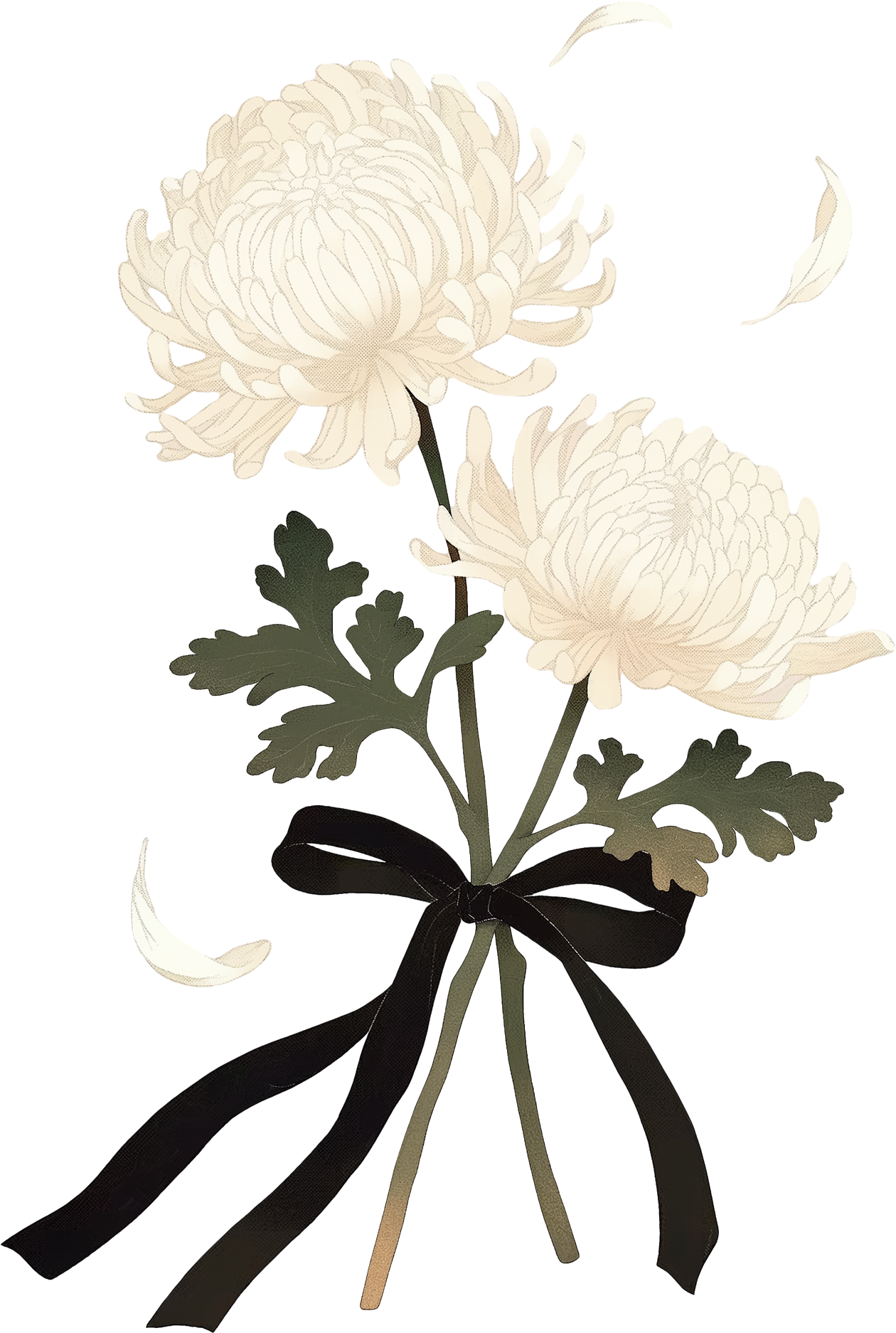 白菊花插画插图