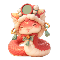 巳蛇卡通插画