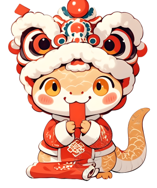 蛇年舞狮元素
