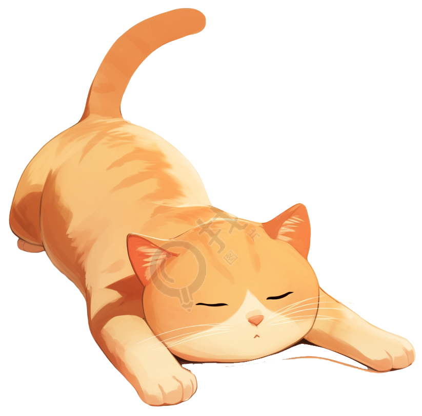 橘猫可爱卡通插图