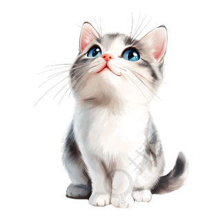 可爱猫咪卡通插图
