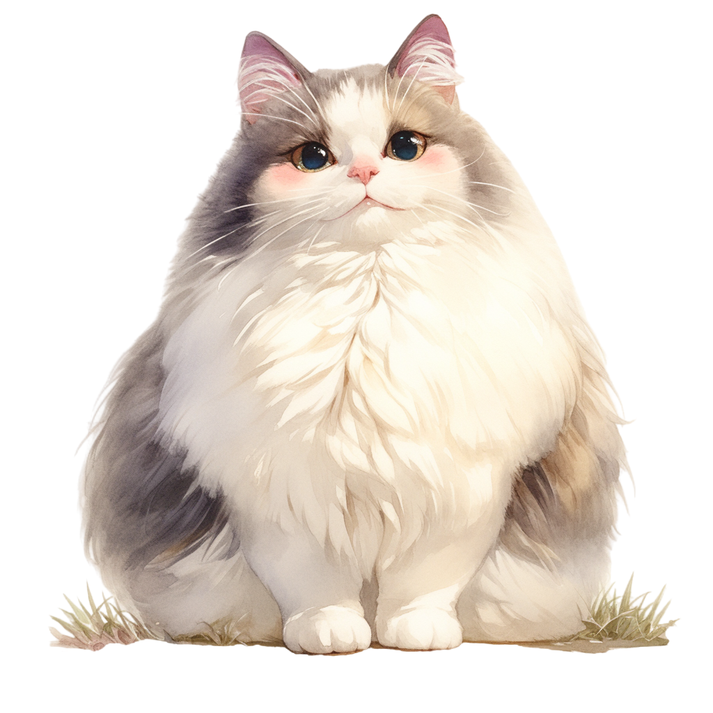 猫咪水彩画高清图形素材