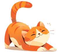 橘猫伸懒腰卡通素材