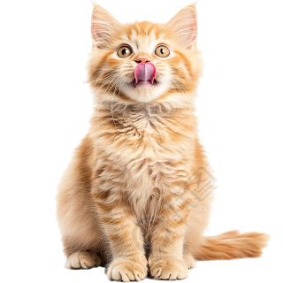 橘猫吐舌头插画
