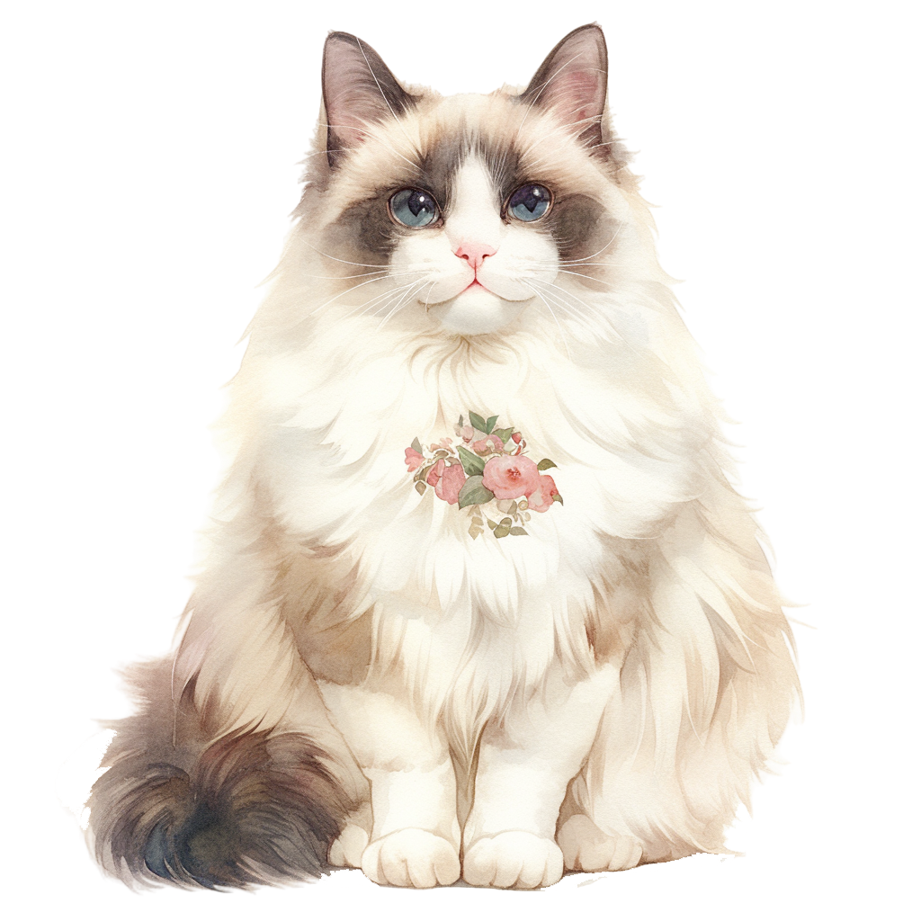 猫咪水彩画插画设计素材