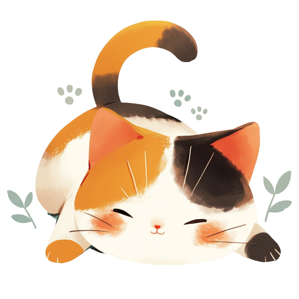 三花猫可爱插图