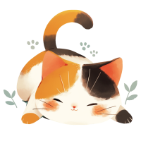 三花猫可爱插图