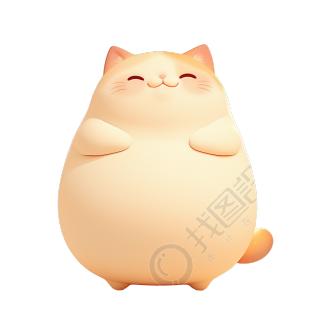 可爱胖猫卡通图形素材