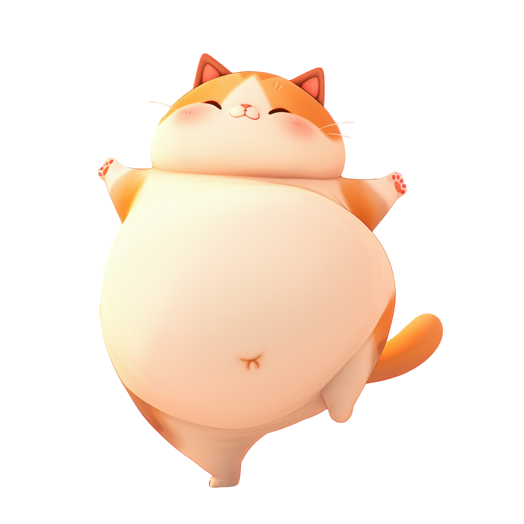 可爱胖猫插图