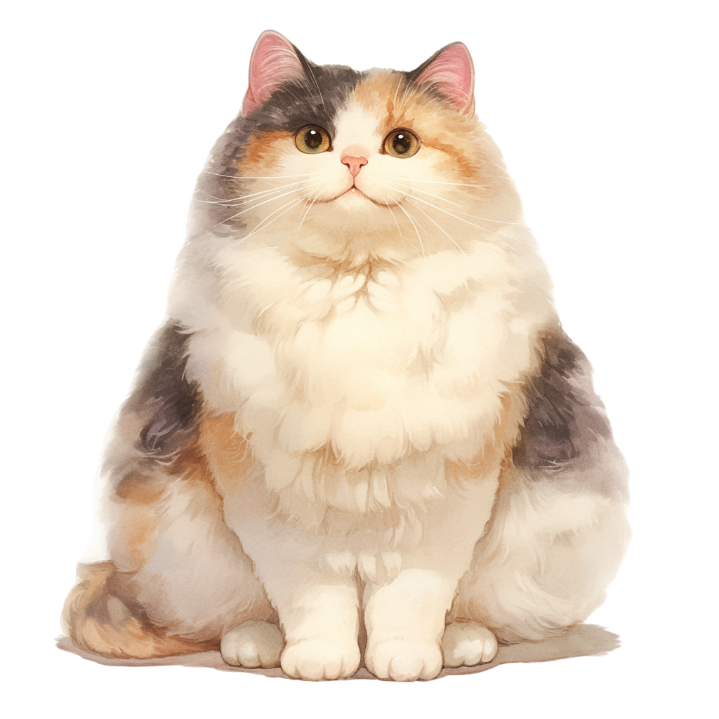 猫咪水彩画可商用插图