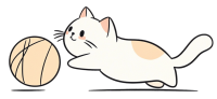 猫咪玩球矢量插图