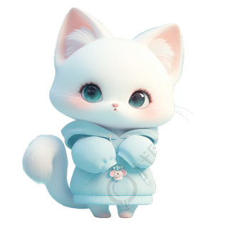 3D小猫可爱插画