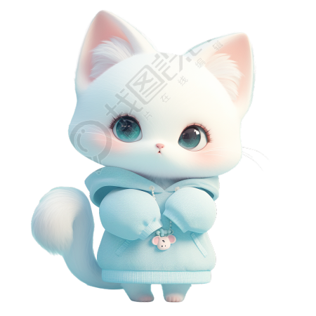 3D小猫可爱插画