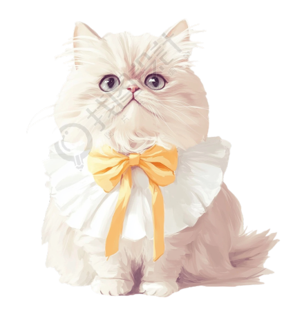 波斯猫可爱插图