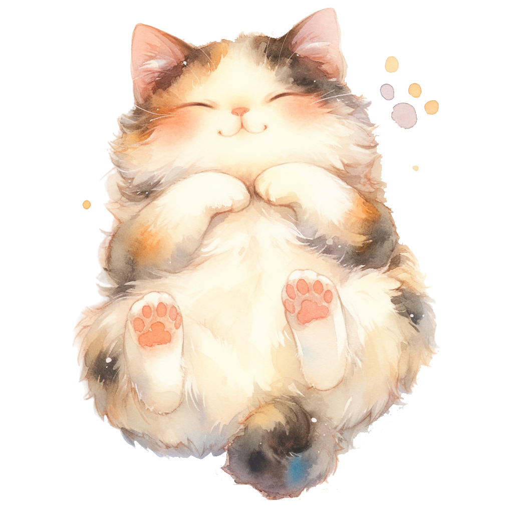 猫咪水彩画素材
