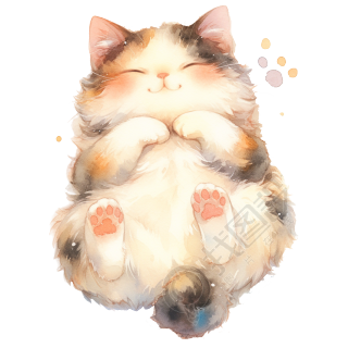 猫咪水彩画素材