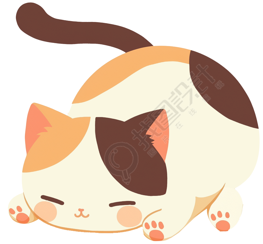 三花猫透明背景素材
