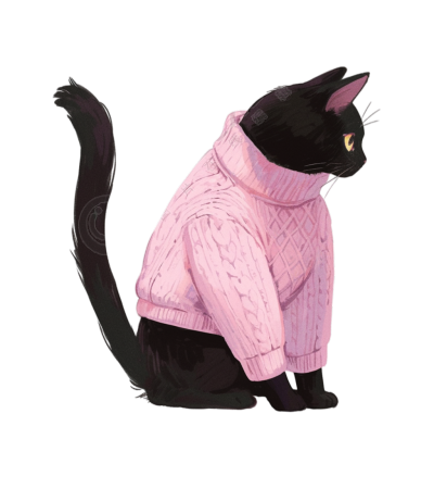粉红毛衣猫咪PNG图形素材