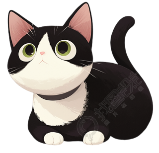 胖小猫卡通元素