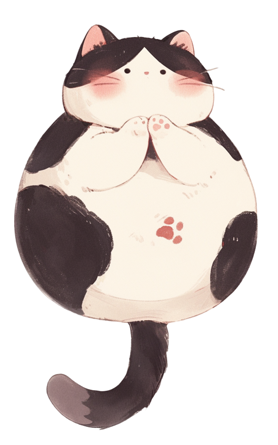胖小猫动漫风插图