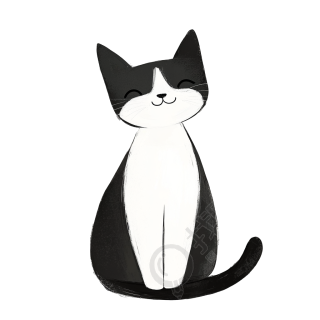 小猫简笔画素材