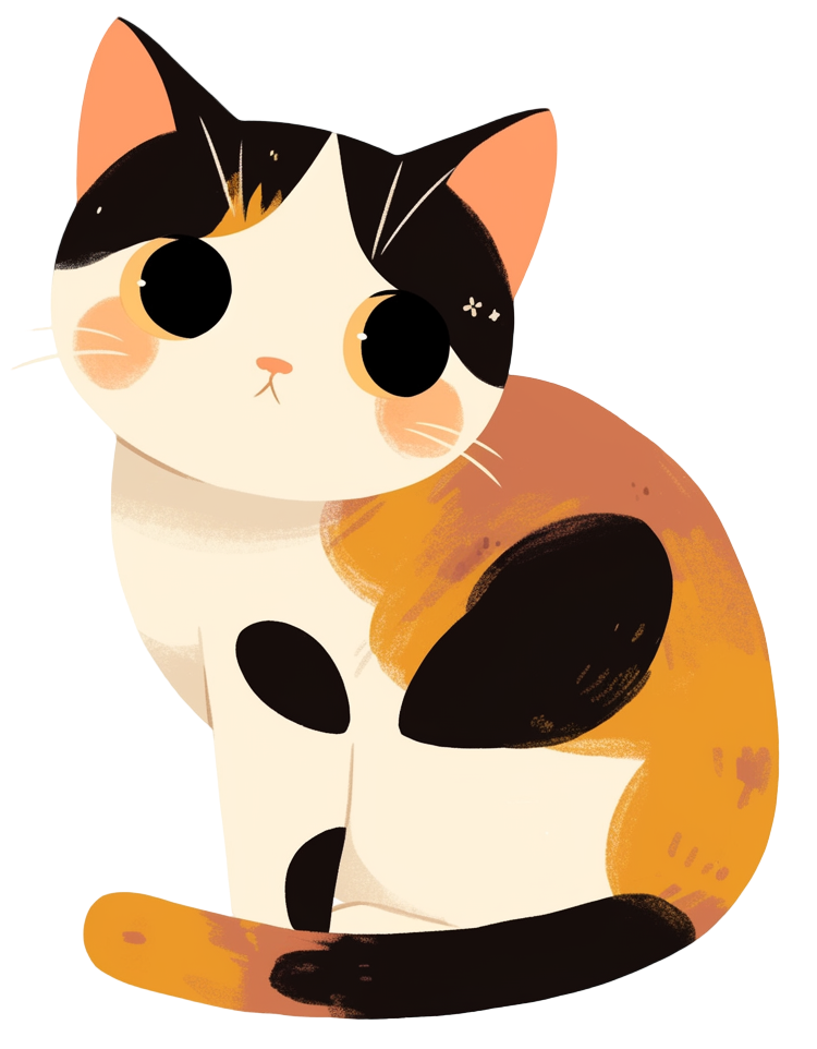 三花猫插画设计元素