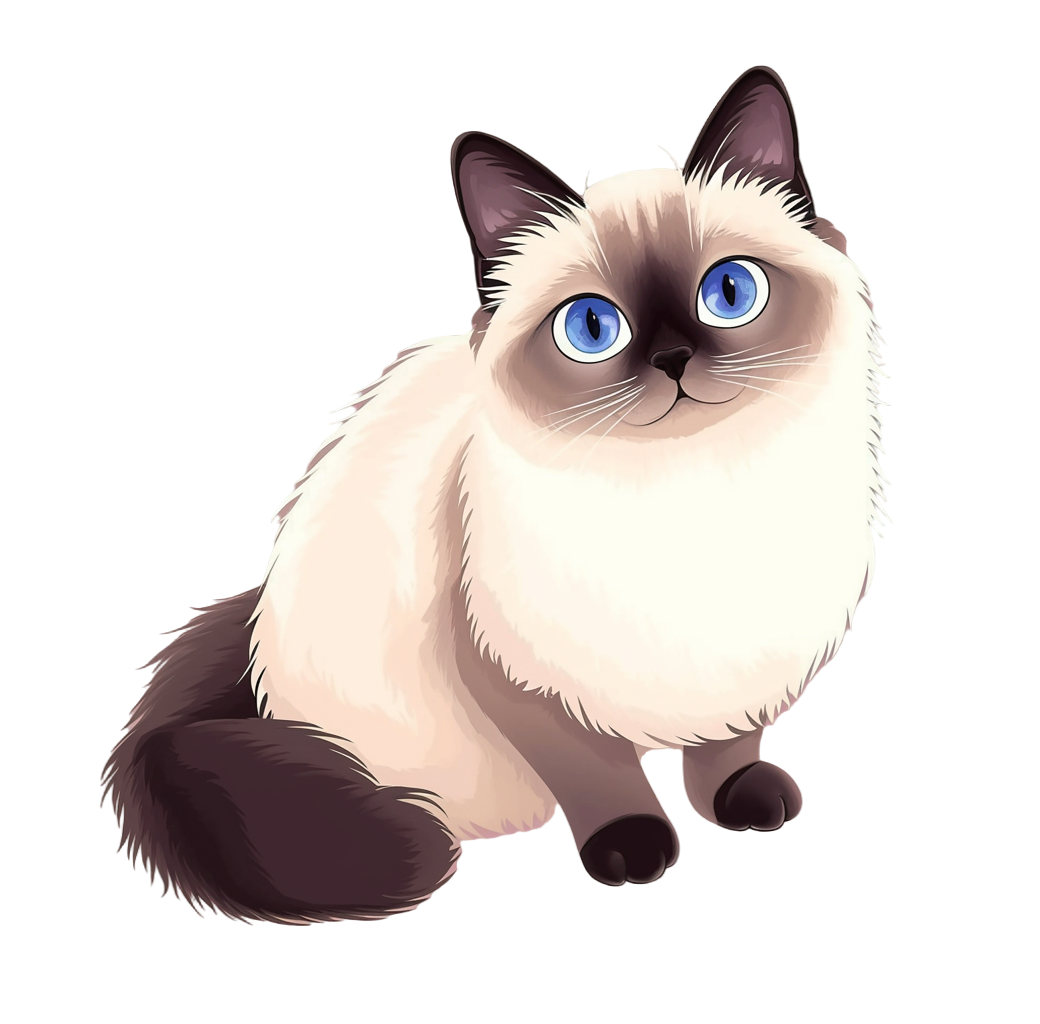可爱暹罗猫插画