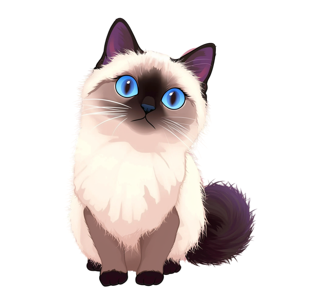 可爱暹罗猫插图
