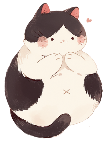 胖小猫插画设计素材