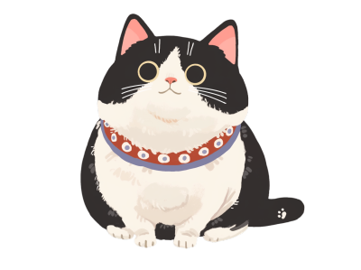 可爱胖猫插画设计元素