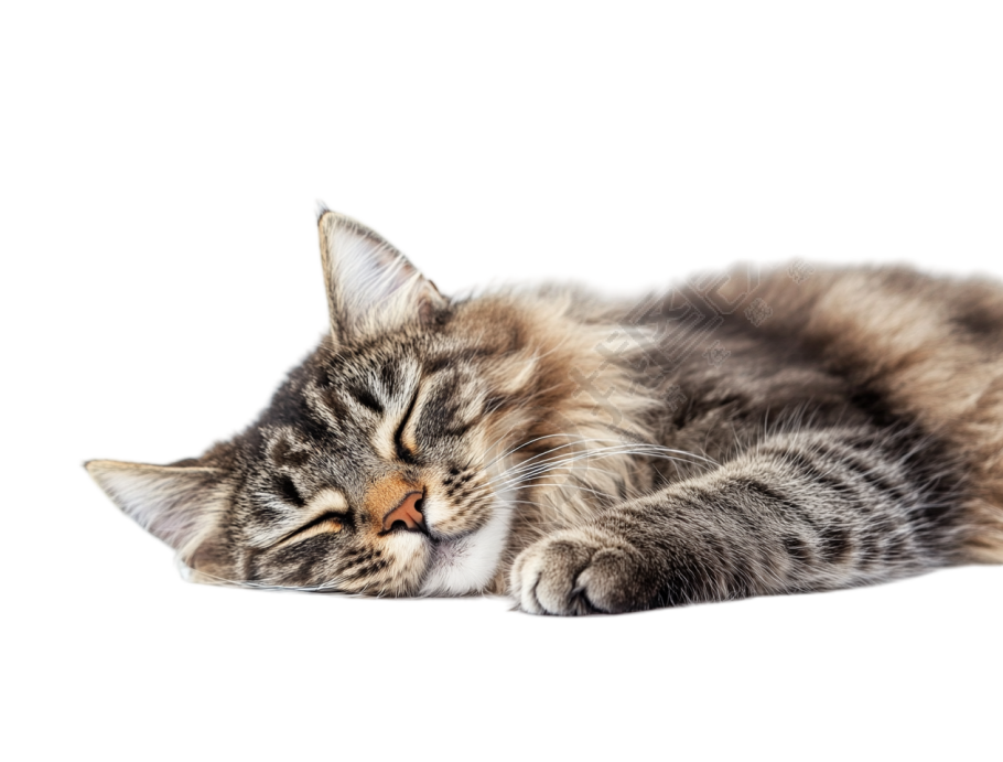 缅因猫睡觉插画